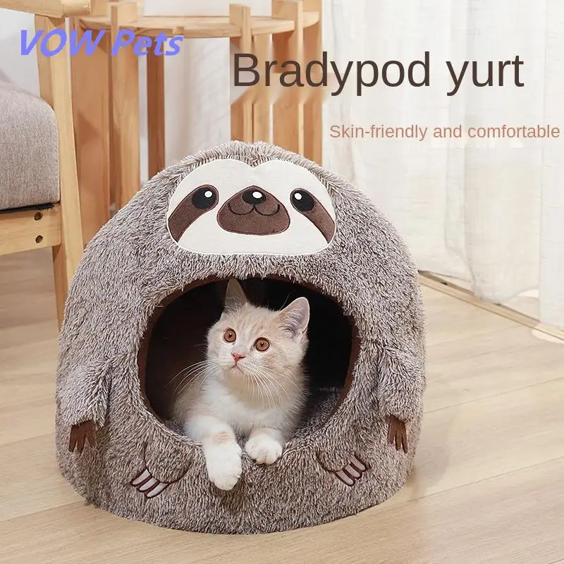 

VOW Pets 2021 New Sloths Pet Waterloo Pad Autumn Winter Dog Kennel Closed Ger Cat Litter Warm And Cute Doghouse