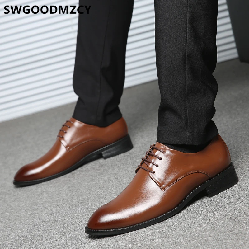 

Elevator Shoes For Men Black Formal Leather Shoes For Men Brown Dress Classic Shoes Men Wedding Big Size Scarpe Uomo Eleganti