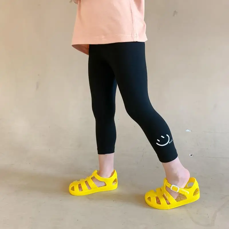

Girls and children's summer thin outer wear leggings baby stretch modal nine-point pants Western-style leggings P6267