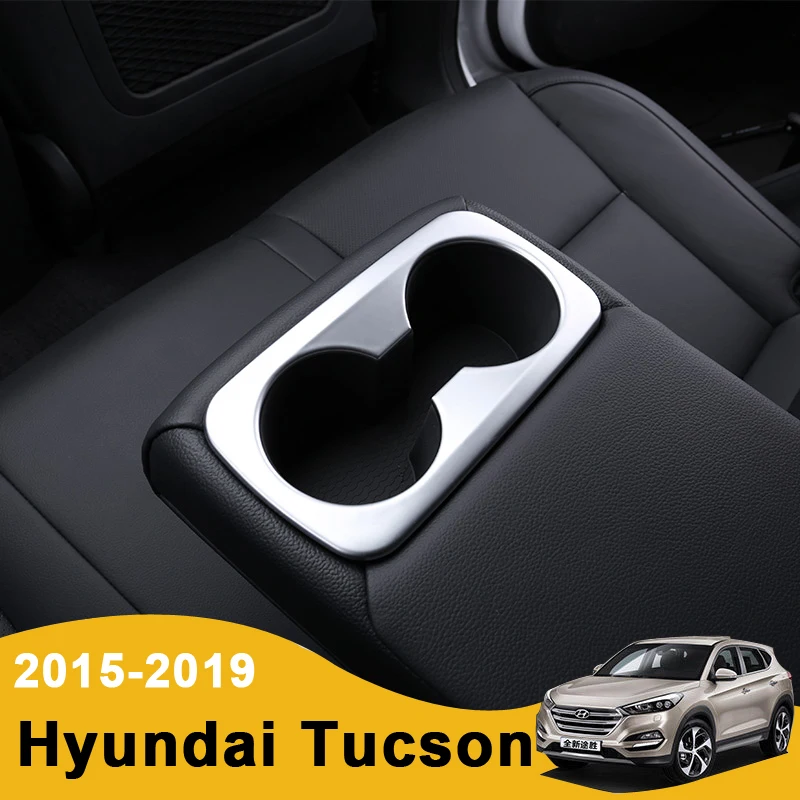 

For Hyundai Tucson 2015 2016 2017 2018 Car Interior Water Cup Holder Rear Water Cup Holder Frame Covers Trim Decorative Sticker