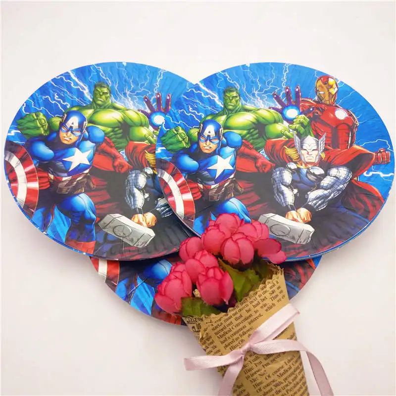 10 шт./компл. 7 дюймов DISNEY The Avenge Superhero одноразовые пластинчатые товары для детской
