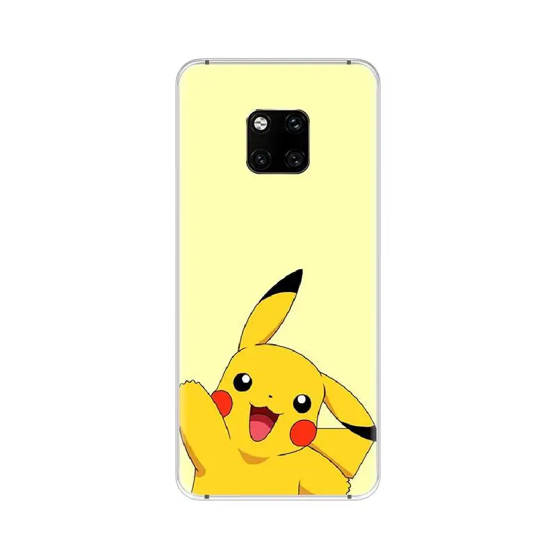 Милый чехол для телефона из ТПУ с рисунком Пикачу Покемон корпус Huawei Y6 Y7 Y9 Prime 2018