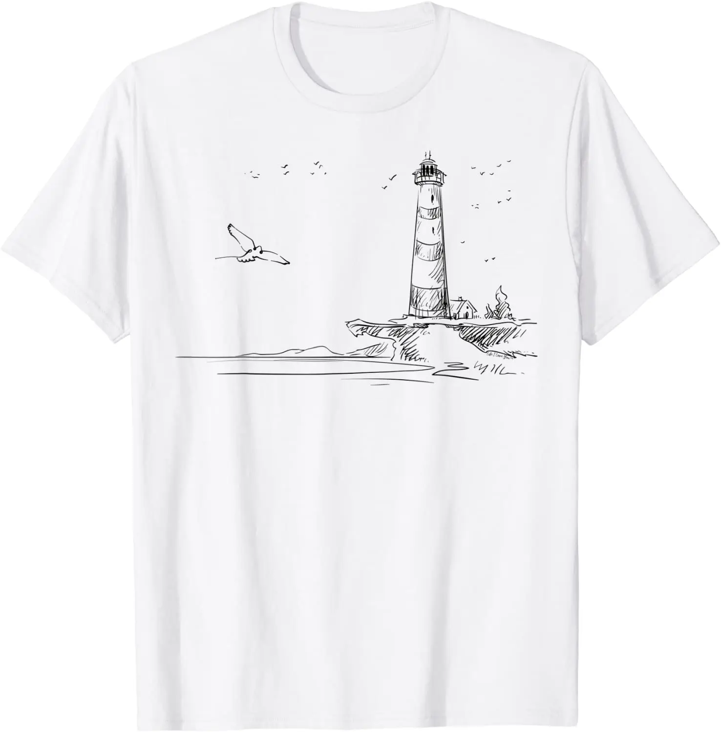 

Lighthouse Tee-shirts Crew Neck Grunge Accessories Punk Weirdgirl Brave Guy Sailor Waves Vacation Holiday Aesthetic Art