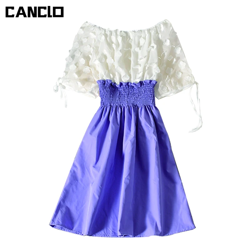 

Women Summer Elegant Patchwork Mini Dress Elastic Waist Vintage Korean Fashion Formal Dresses Female Clothing Y2k Streetwear