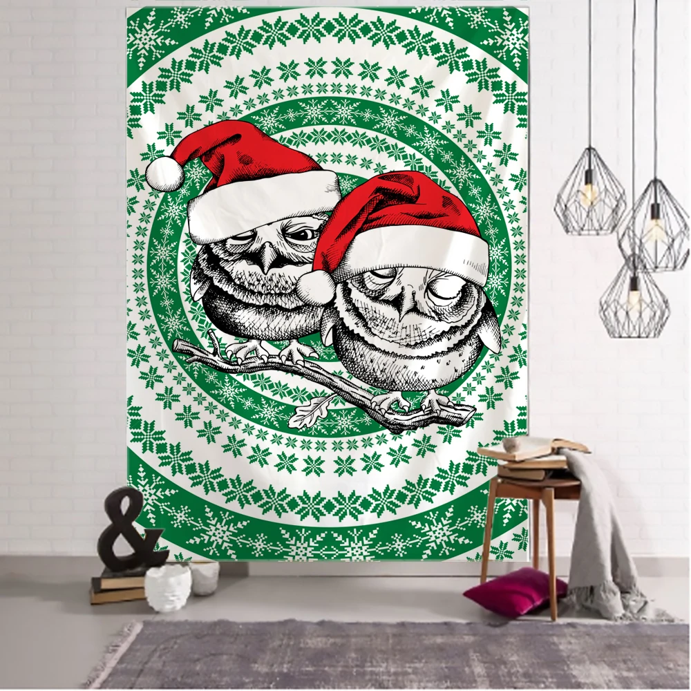 Рождество животных психоделические гобелен со сценой украшения дома настенный