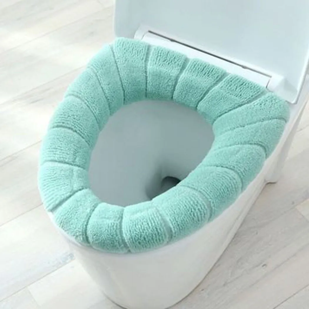 

Коврик-грелка для унитаза в ванную комнату, моющаяся мягкая растягивающаяся накладка, чехол, коврик, подушка, универсальное сиденье для уни...