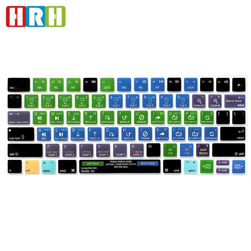 HRH Serato DJ ярлыки функция горячие клавиши английская клавиатура Чехлы силиконовая