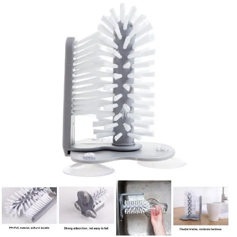 Стеклянная шайба раковина на присоске чистящая бутылка стеклянная щетка