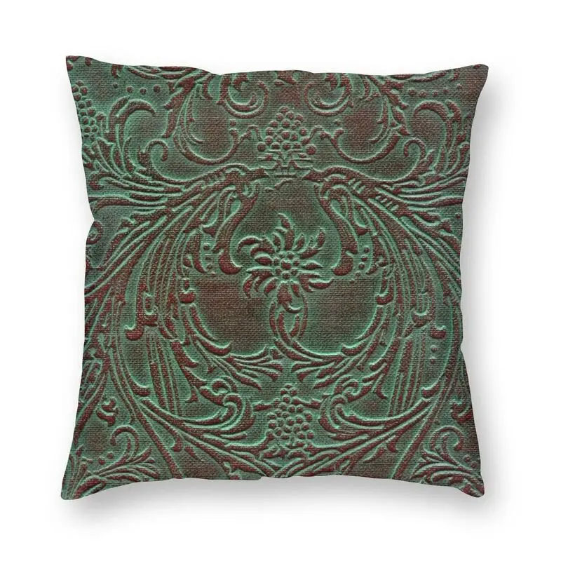 

Vintage Flowers Texture Leather Pattern Cushion Cover Double-sided Print Throw Pillow Case for Car Custom Pillowcase Home Decor