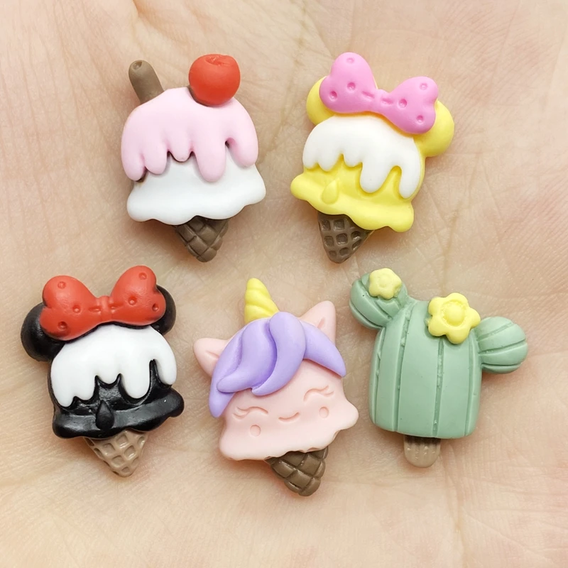 

10 / 20 шт. кавайная мультяшная серия мороженого с плоским основанием из смолы аксессуары для скрапбукинга DIY D73A