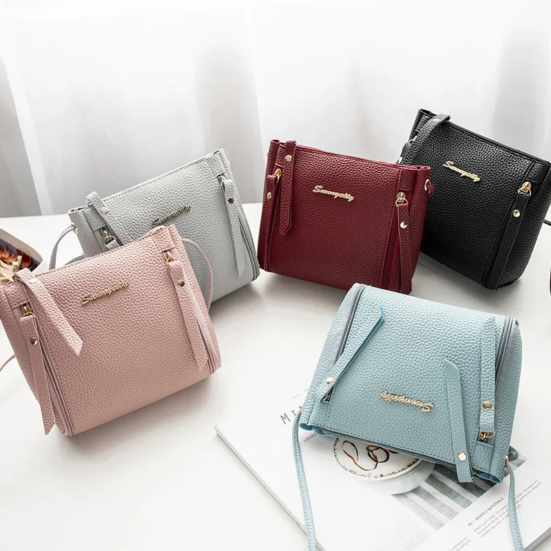 

Litchi Pattern Shoulder Bags For Women 2019 Leather Crossbody Bag Ladies Small Messenger Bag Luxury Female Flap Bag Purse Bolsas