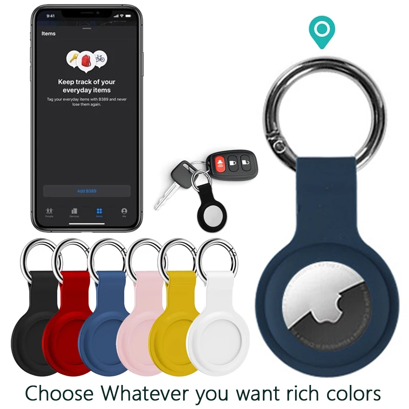 

Liquid Silicone Protective Sleeve For Apple 2021 New AirTags Tracker Case Cover Anti-lost Device Keychain Protective Sleeve Hot