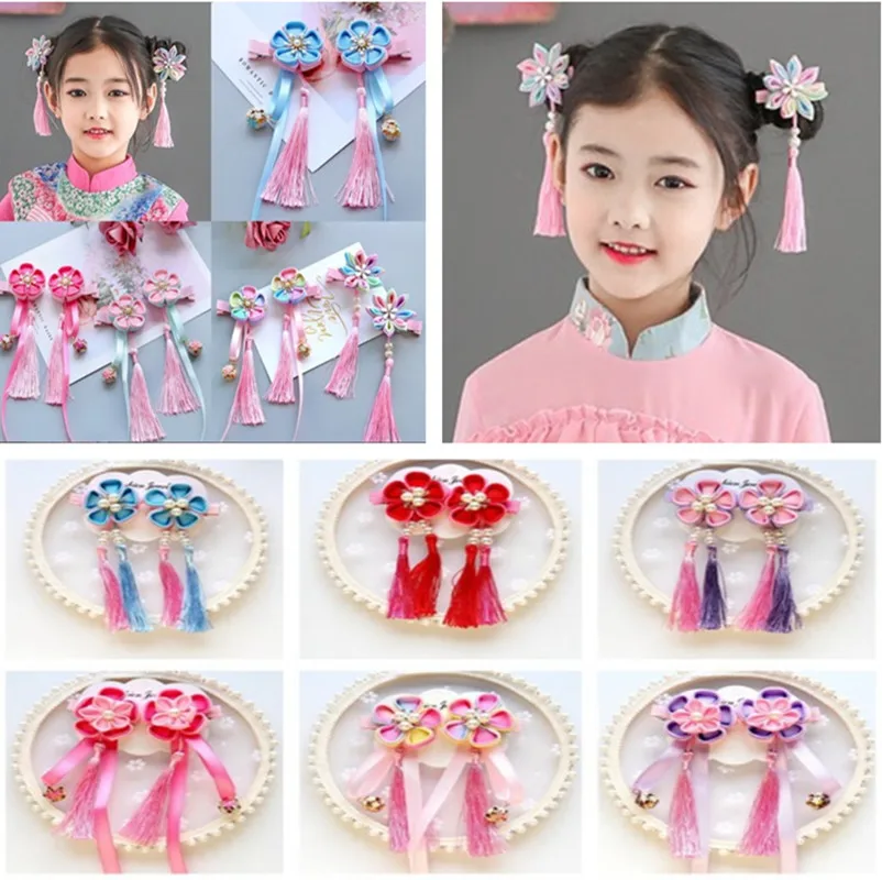 Китайский старинный стиль принадлежности для волос девочки заколка цветок лента