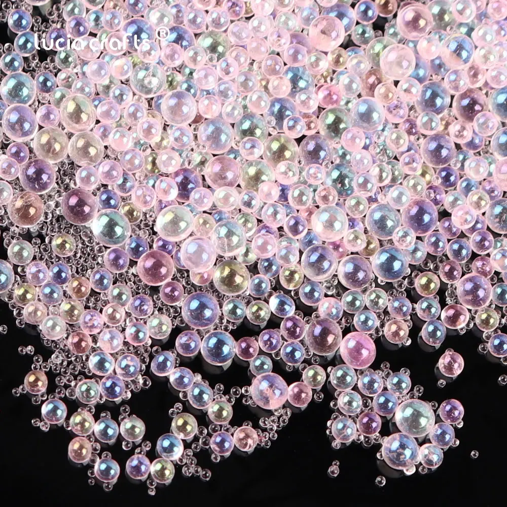 

0.6-3mm Caviar Beads Crystal Bubble Ball Glass Beads Tiny For Manicure Mini Glass Balls Micro Bead For DIY Nail Art Decor