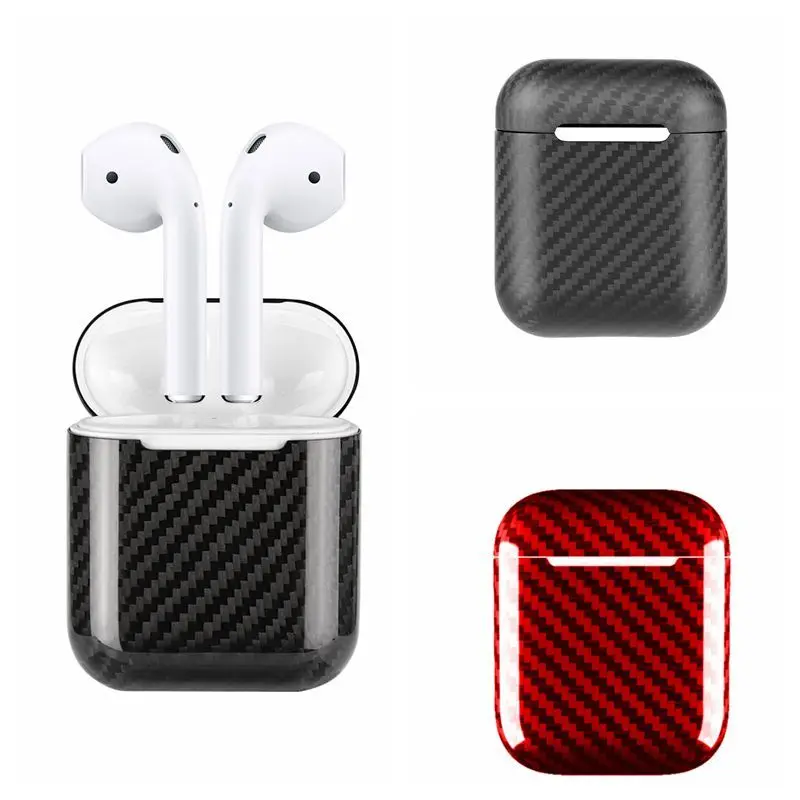 Премиум чехол для наушников из настоящего углеродного волокна для Apple AirPods чехол светодиодный Bluetooth беспроводной чехол для наушников AirPod чехол