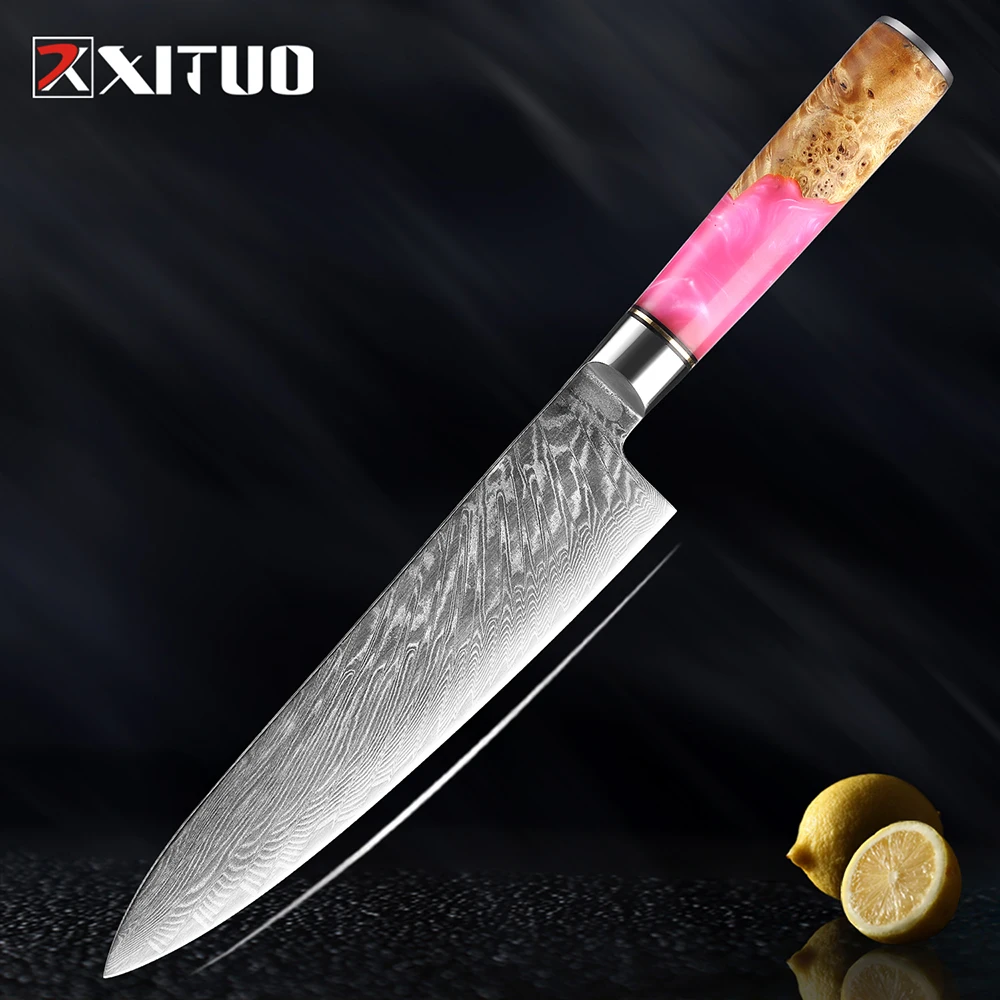 

XITUO 8 Inch Chef Knives 67 Layer Damascus Steel Sharp Kitchen Knife Slicing Cleaver Cooking Vegetable Meat Gyuto Japanese Knife