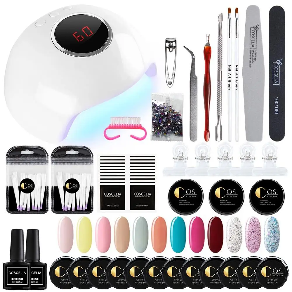 SET B 03 COSCELIA 12 шт. УФ гель маникюрный набор 36 Вт инструменты для ламп для маникюра Набор для гель-лака ногтей художественный Гель-лак для ногтей набор оранжевых палочек - Цвет: SET B 03