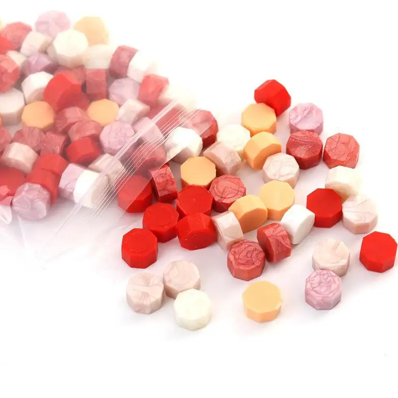 100 шт. Octagon Винтаж уплотнительная воск в гранулах печать штамп Бусины таможенные