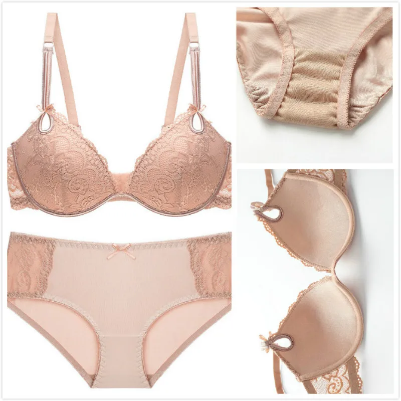 Комплект женского нижнего белья с чашкой пуш ап и бантом|Комплекты белья| |
