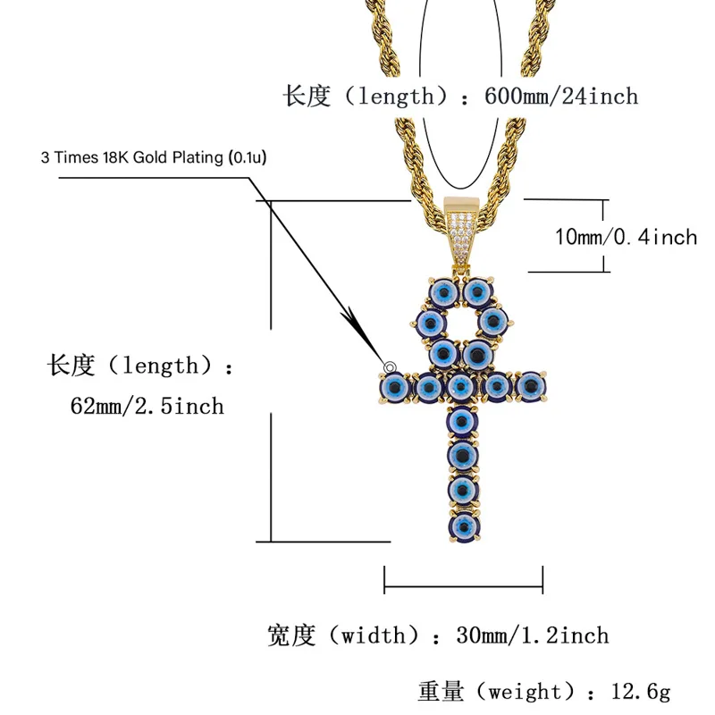 Новейший кулон со стразами из циркония бриллиантовый крест Медный с кубическим