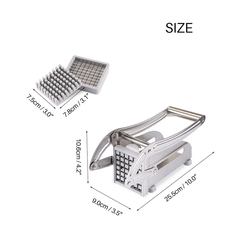 

Potato Slicer Even Labor Saving Stainless Steel Design Potato Chip Cutter Hand Push Potato Cucumber Slice Slicer Kitchen Gadget