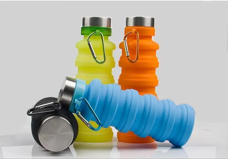 Soffe 550 мл силиконовая складная бутылка для воды шейкер для протеина Bpa бесплатно портативные спортивные бутылки для воды на открытом воздухе скалолазание кружка