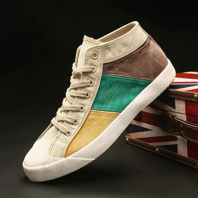 Мужские туфли на шнуровке повседневная обувь плоская подошва дышащие высокие