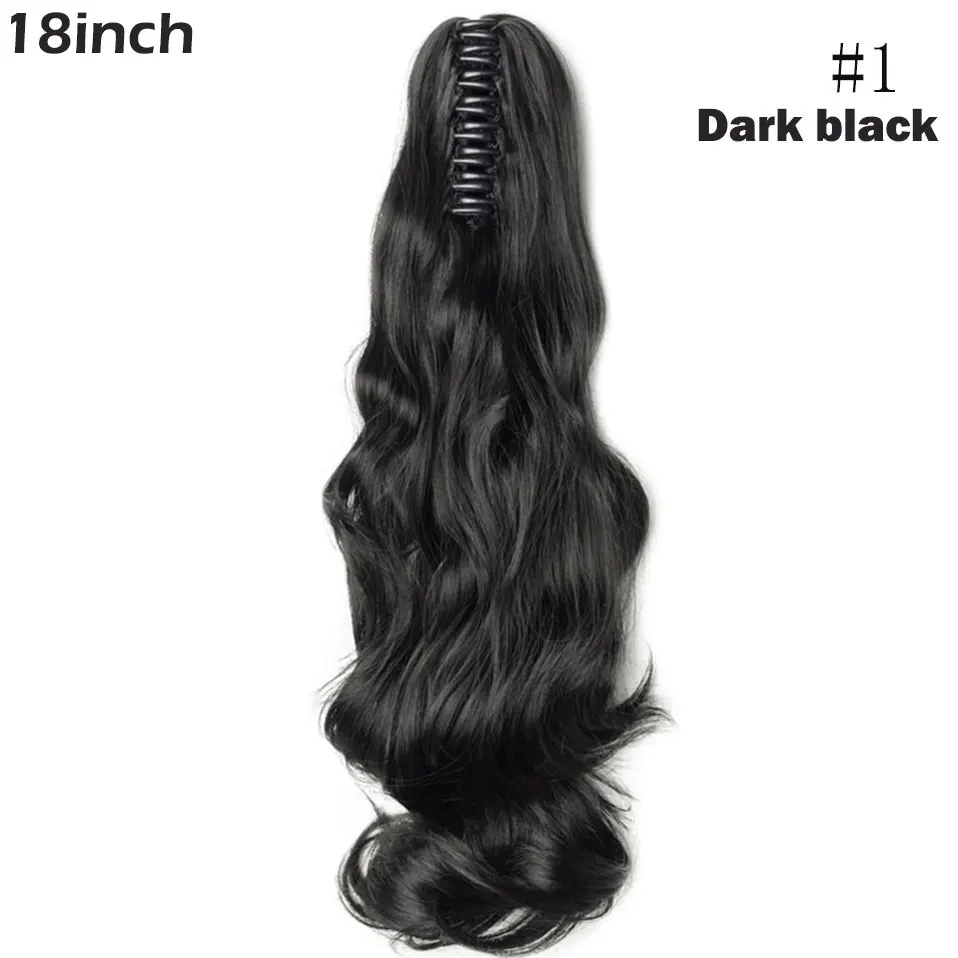 dark black S-noilite, 12-26 дюймов, заколка-коготь, конский хвост, наращивание волос, синтетический конский хвост, enxtension, волосы для женщин, конский хвост, шиньон - Цвет: dark black
