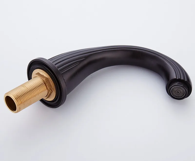 

Black Oil Rubbed Brass Cross Handle Bathroom Bathtub Faucet Deck Mount 5 Holes Bath Mixer Taps with Handheld Shower ttf056