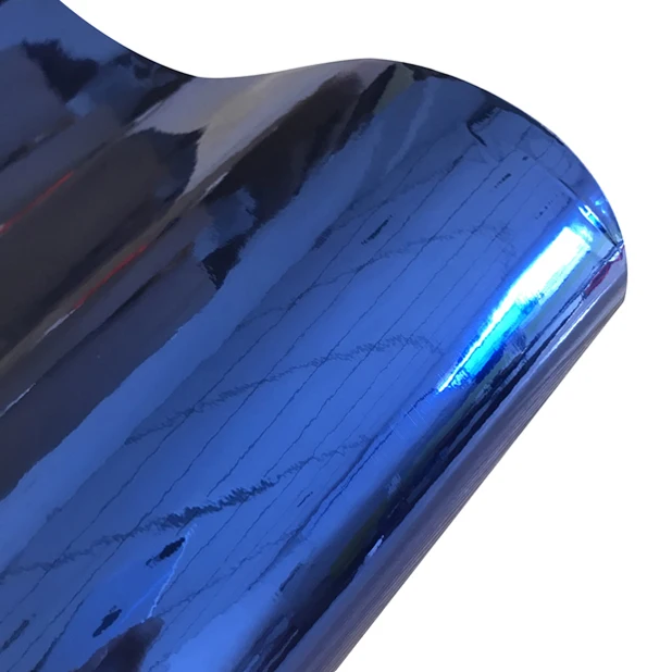 Blue 50x500 см Премиум растягивающаяся Серебристая хромированная виниловая пленка, автомобильная пленка, наклейка, клейкая наклейка для кузова автомобиля - Название цвета: Blue