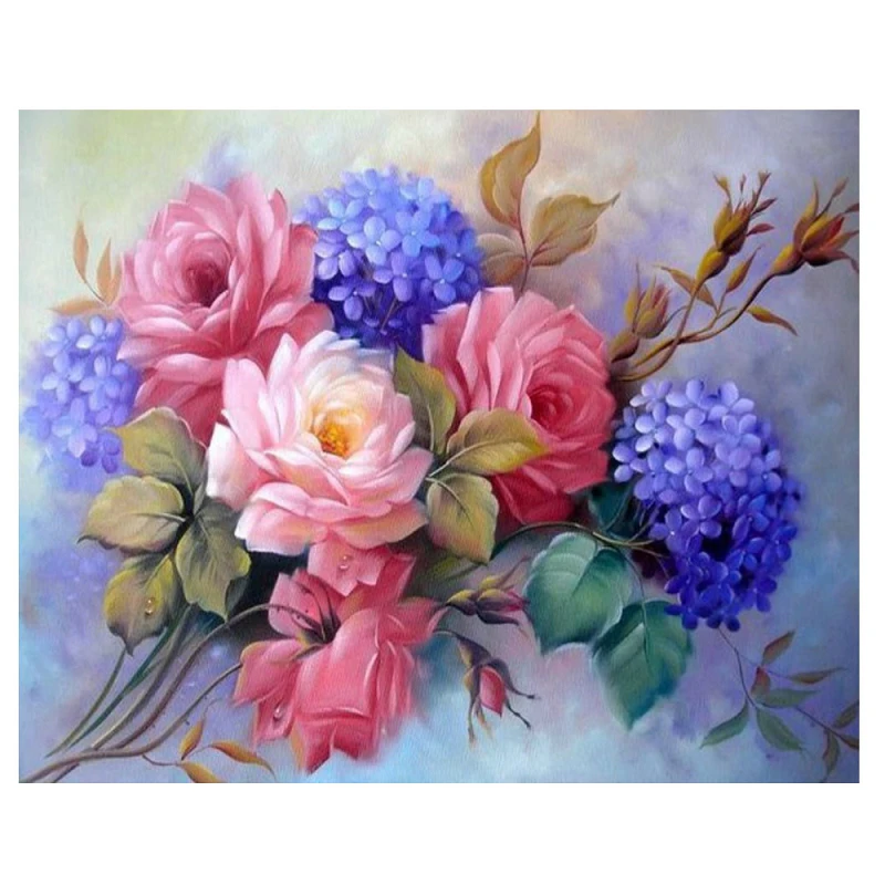 

5D DIY Diamond Painting Flower Rhinestone Full Cross Stitch Needlework Mosaic Diamond Embroidery Home Decor Handmade Gift