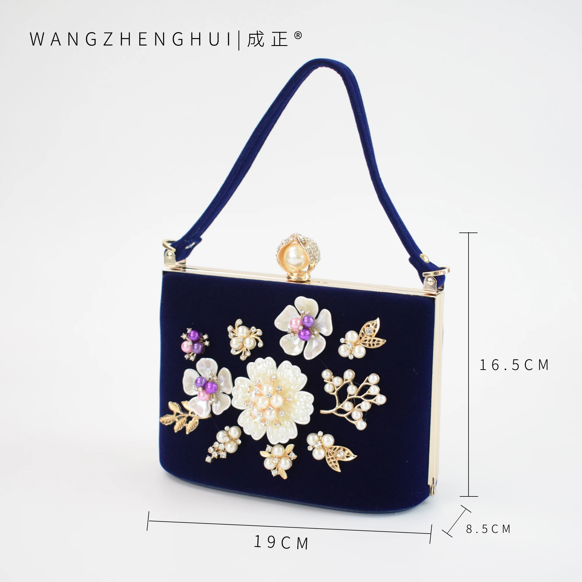 

2020Lady's Evening Bag Trend retro handbag Flower Wedding blue Party Bag Leisure Bags