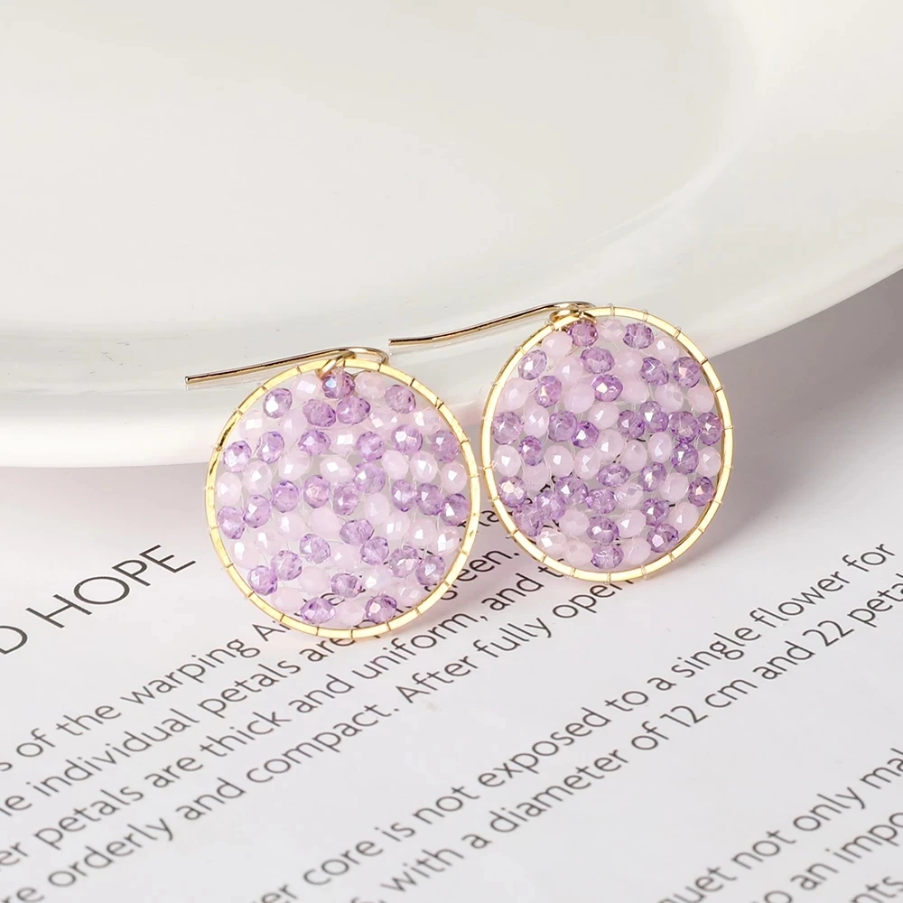 Чешские бусины в виде риса Серьги Ручной Красочные акриловые стеклянная бусина с