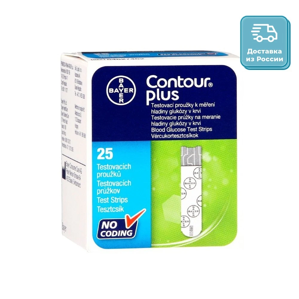 Тест-полоски к глюкометру Contour плюс №25 | Красота и здоровье