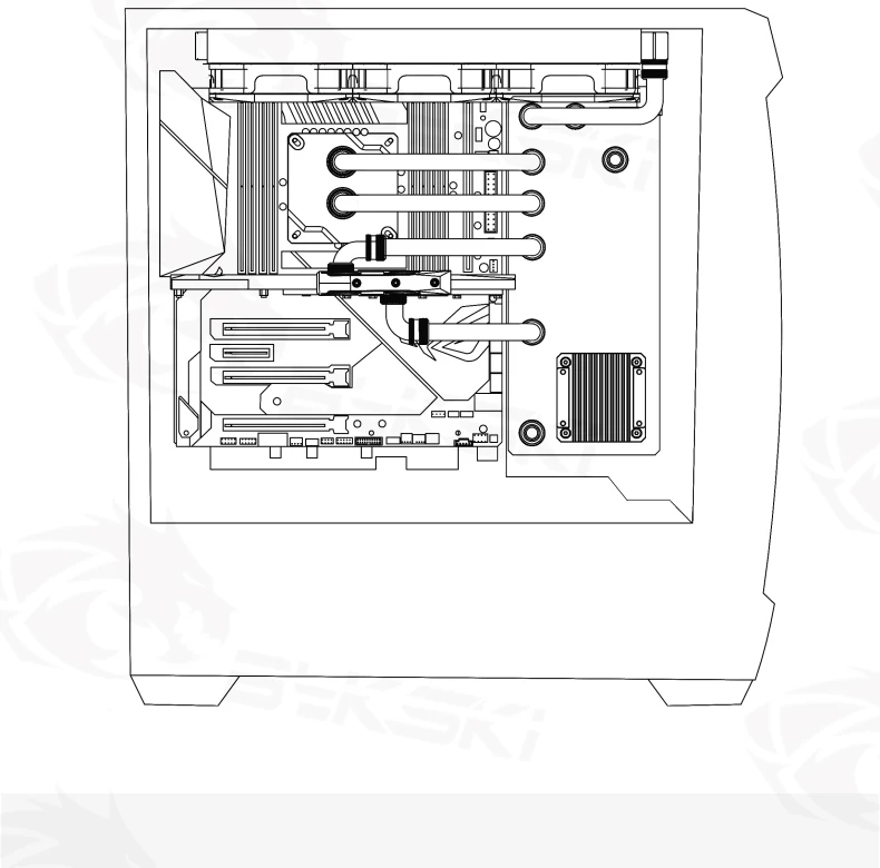 Bykski водная доска прямоугольная Antec DF500 резервуар для воды акриловый rgb чехол для компьютера охлаждающий резервуар RGV-Antec-DF500