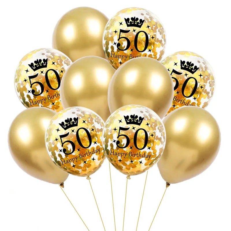 

10pcs 30th 40th 50th 60th Birthday Party Confetti Balloons 30 40 50 60 Years old Birthday Party Adult digital ballon air Globos