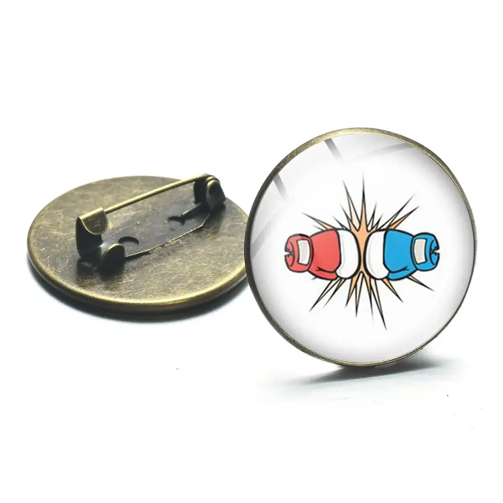 Боксерские перчатки стеклянные Броши с фотографией бронзовый цвет