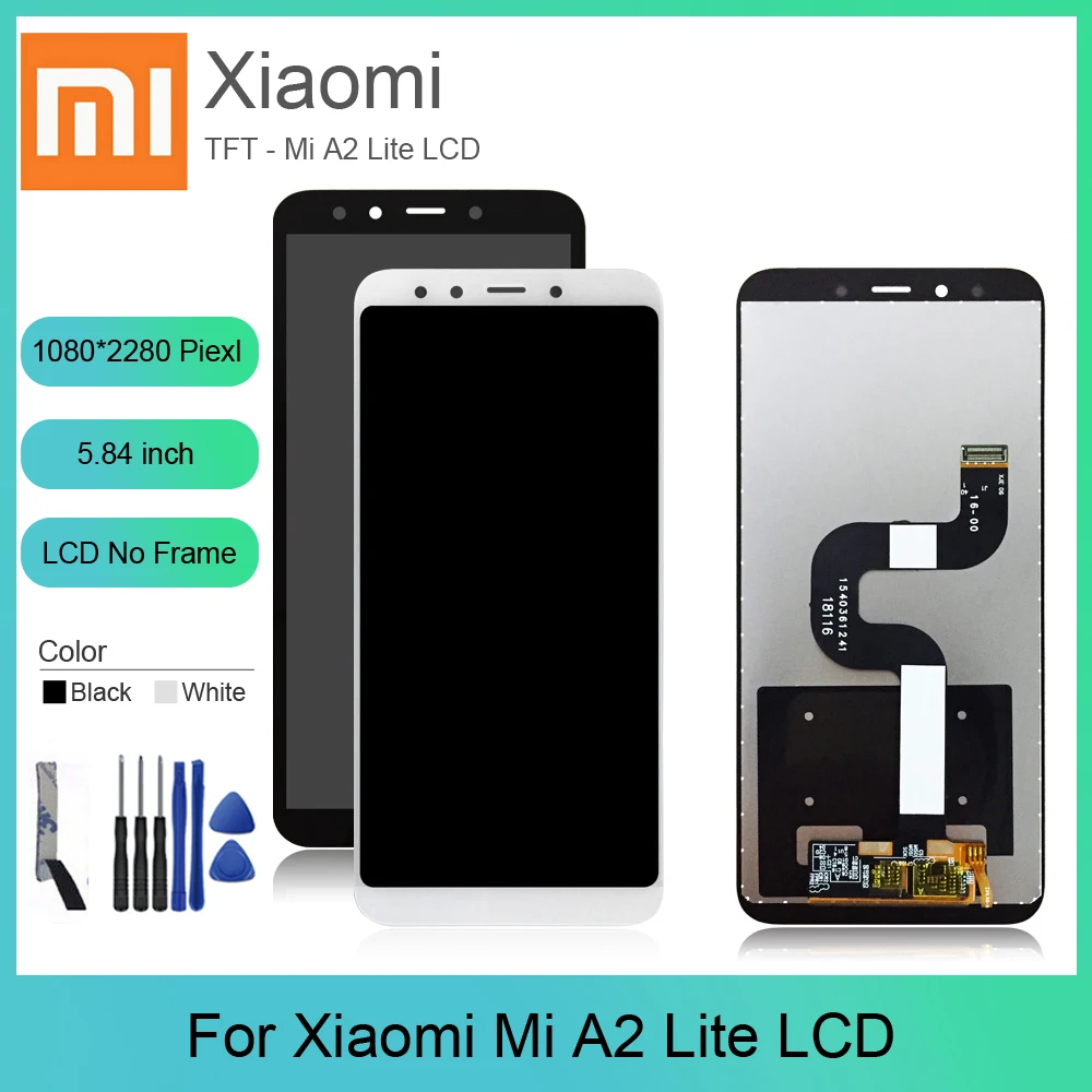 5 84 дюйма ЖК-дисплей для Xiaomi Mi A2 Lite + сенсорный экран дигитайзер сборка Redmi 6 Pro LCD