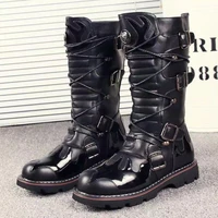 2021 autumn boots mens korean style popular rock round toe high top leather british martin fashion tide cowboy boot