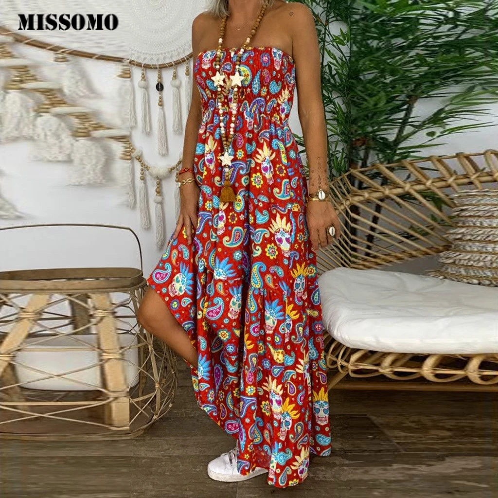 MISSOMO платья для женщин Большие размеры летнее платье 2019 vestidos Boho печать Макси без
