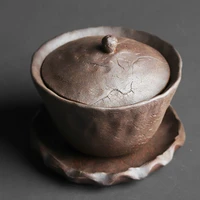 handmade craft sancai gaiwanyan clay material kung fu tea ceremony wide mouth hand hold tea bowl