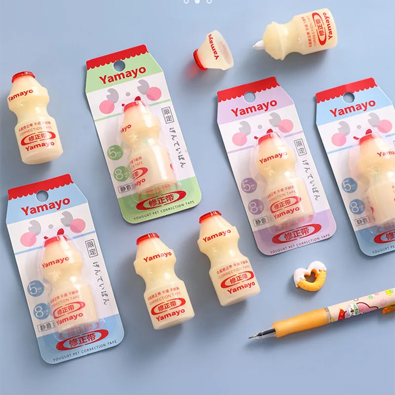 

24 pcs/lot Creative Milk Bottle 5mm*8M Correction Tape Cute Tapes Promotional Stationery gift School Office Supplies