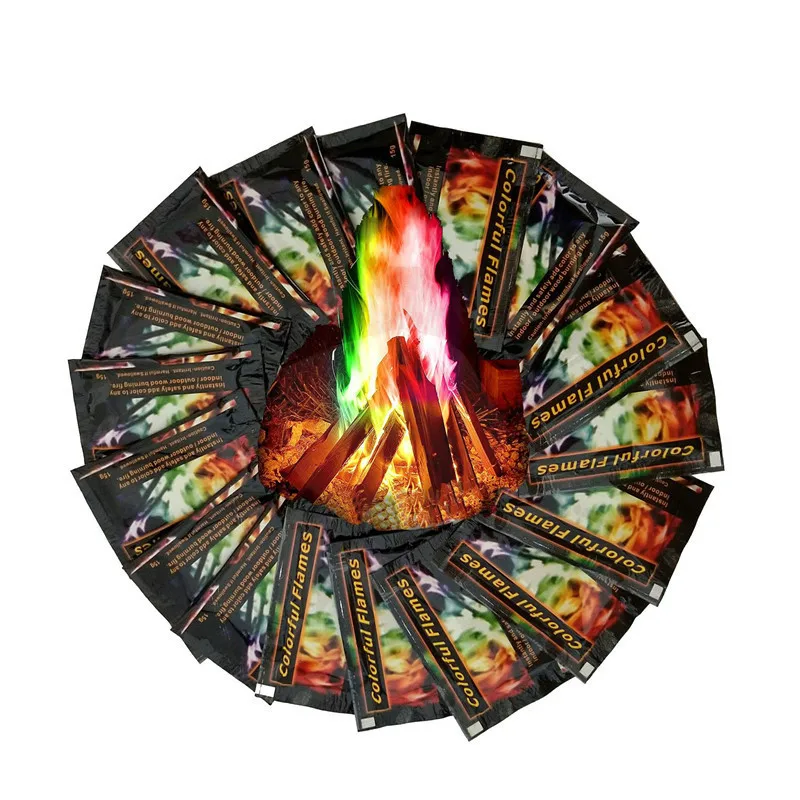 

1@#Mystical Fire Magic Tricks Bonfire Camp Fire Twinkling Flames Powder Sachet Pyrotechnics Fireplace Pit Patio Color Toy