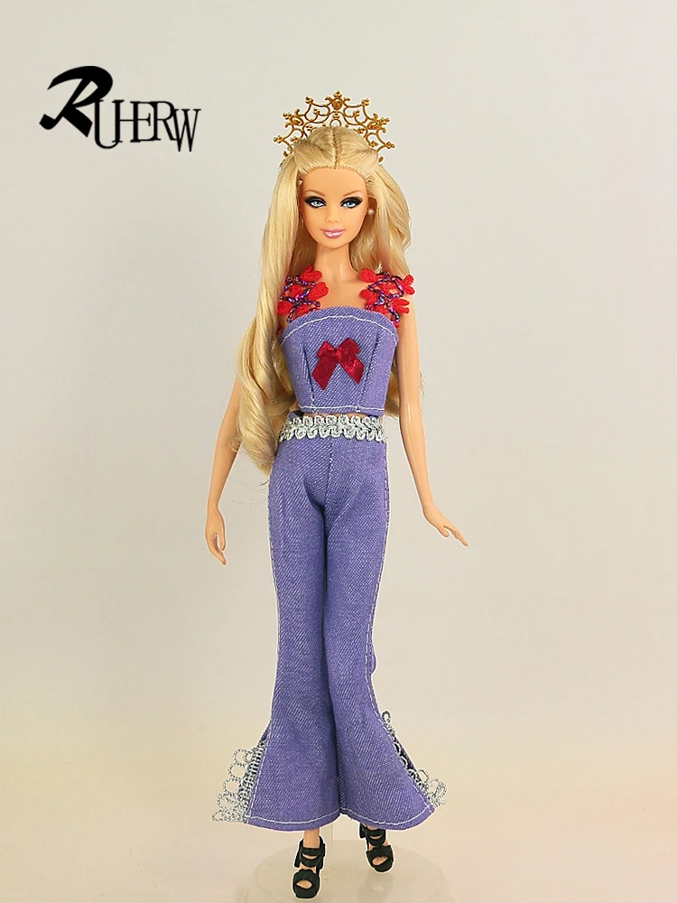 Комплект одежды для куклы Барби блузка брюки платье шорты юбка 10 туфель набор