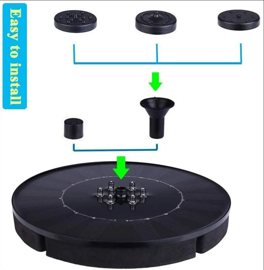 Плавающий фонтан на солнечной батарее цветной светодиодный светильник для сада
