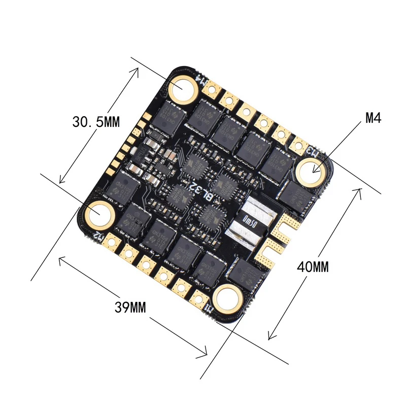 jhemcu 40a 3 6s blheli_32 4 в 1 dshot 1200 305x305 мм бесщеточный esc д