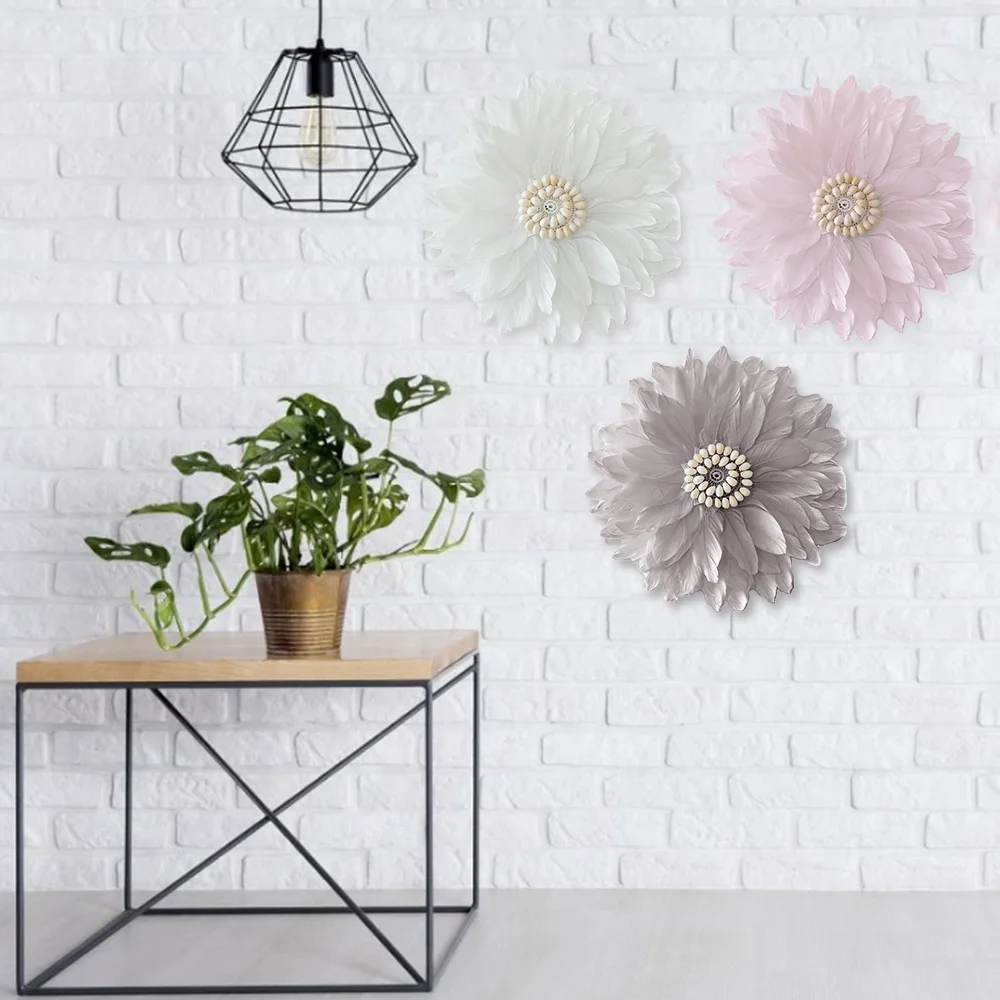 Зеркало в стиле бохо с перьями макраме ручной работы Настенное подвесное зеркало