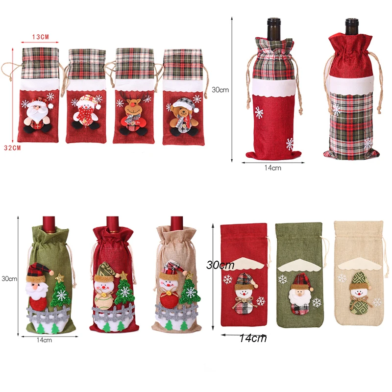 Christmas Wine Bottle Cover - Santa Claus Wine Bottle Bag for Festive Home Decor and Table Settings - New Year Christmas Ornaments image 6