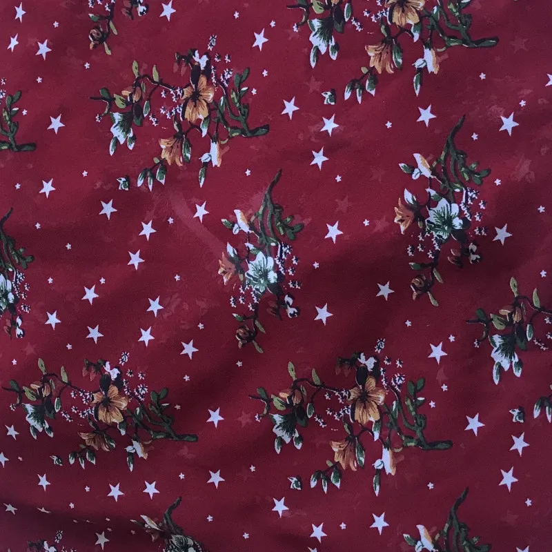 Тюлевая ткань из мягкого шифона с цветочным принтом для классических рубашек