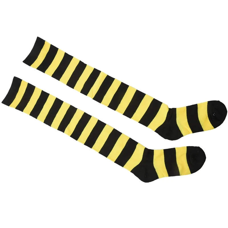 Гольфы в широкую полоску (желтый + черный)|Чулки| |